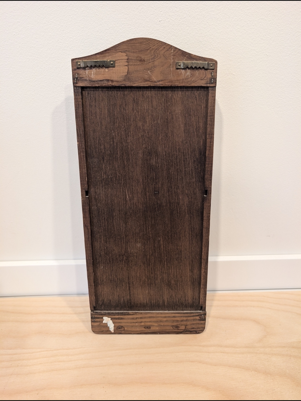 Vintage Style Dark Brown Wooden Wall Mail Organizer - 'Lettres' & 'Factures' - Picture 6 of 8